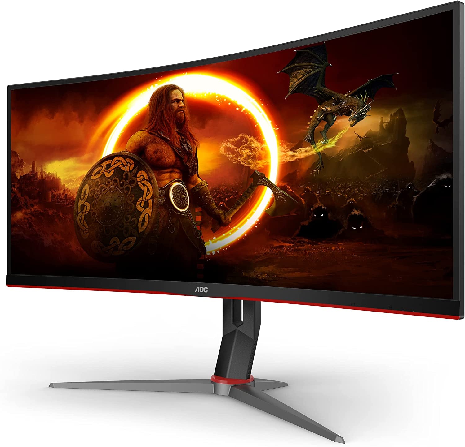 CU34G2X 34" Curved Frameless Immersive Gaming Monitor, Ultrawide QHD 3440X1440, VA Panel, 1Ms 144Hz Adaptive-Sync, Height Adjustable, 3-Yr Zero Dead Pixels