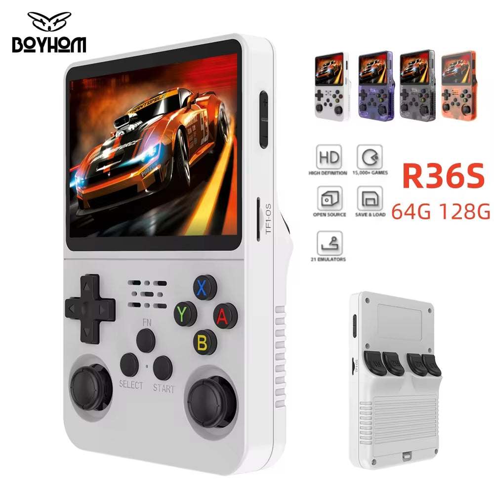 Open Source R36S Retro Handheld Video Game Console Linux System 3.5 Inch IPS Screen Portable Pocket Video Player 64GB 128G Games